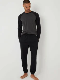 Threadbare Black Blend Long Sleeve Pyjamas Set Outlet