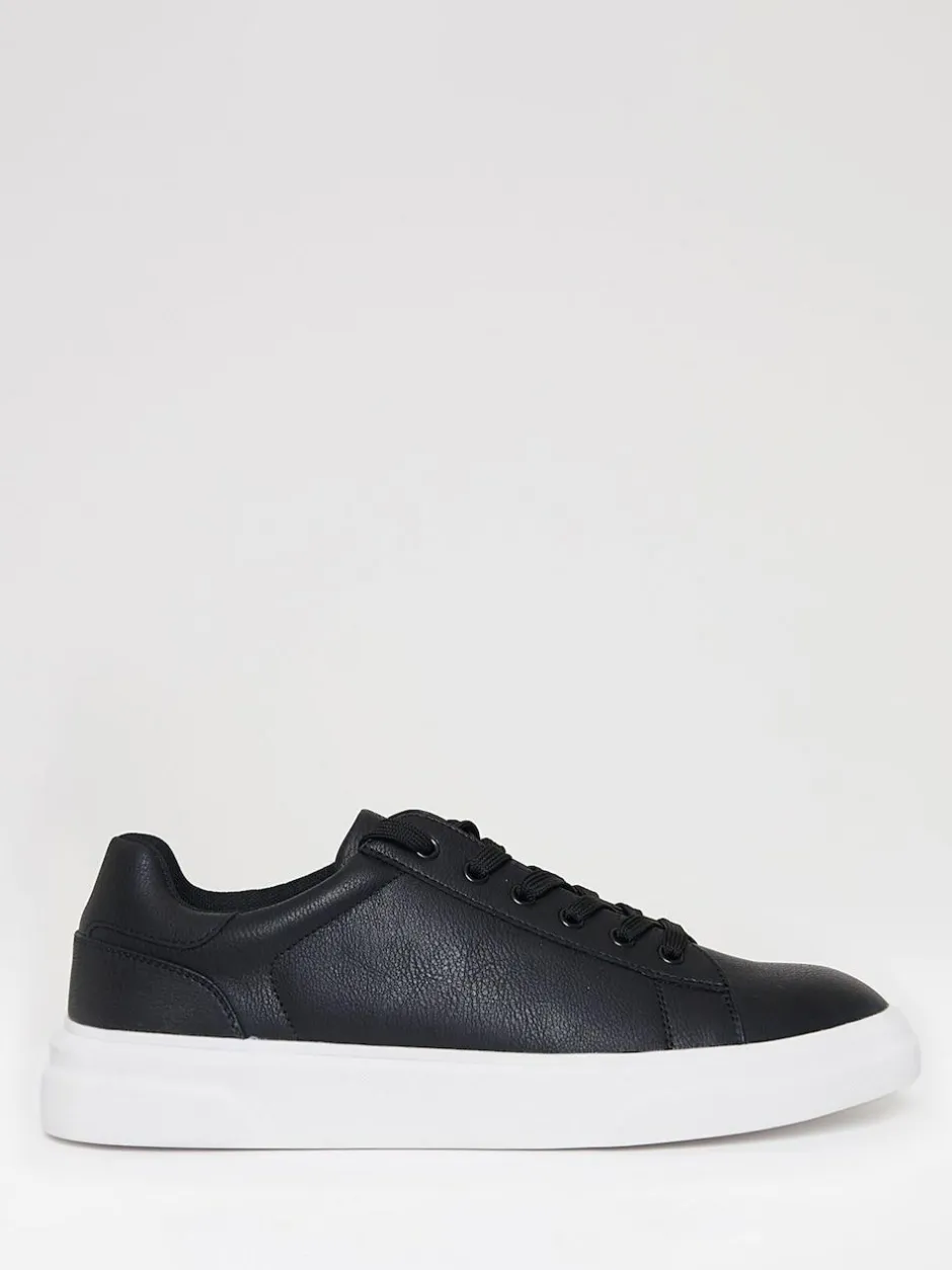 Threadbare Black Court Trainers Outlet