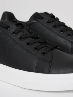 Threadbare Black Court Trainers Outlet