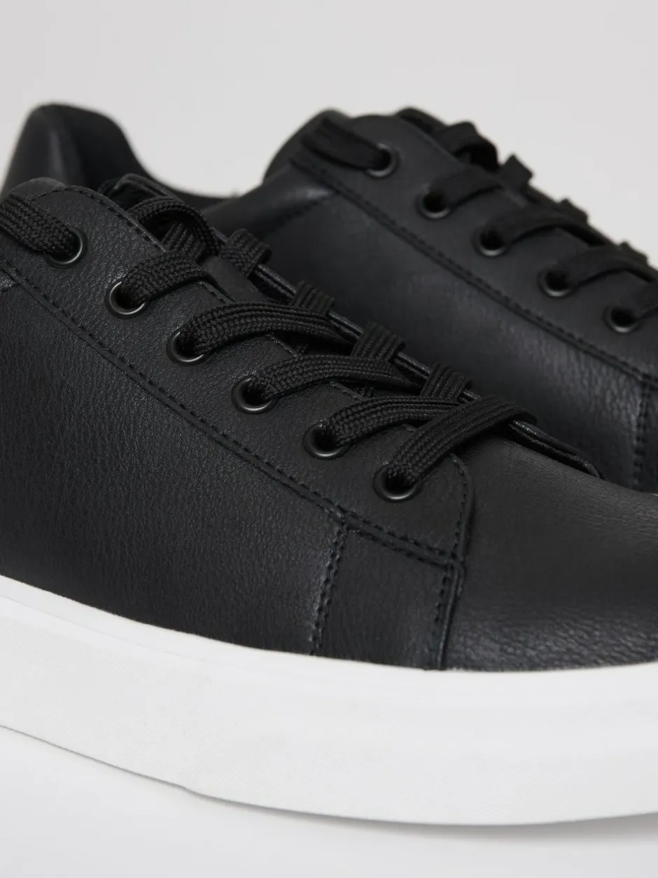 Threadbare Black Court Trainers Outlet