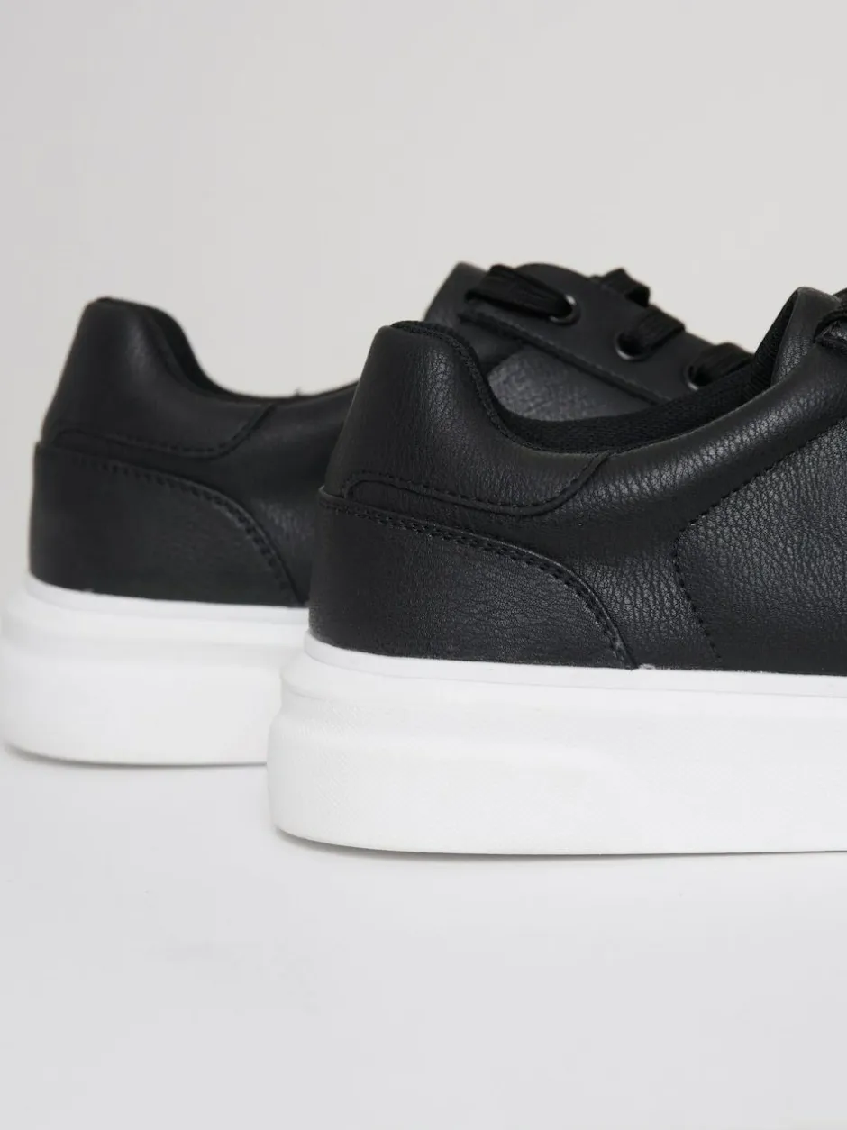 Threadbare Black Court Trainers Outlet