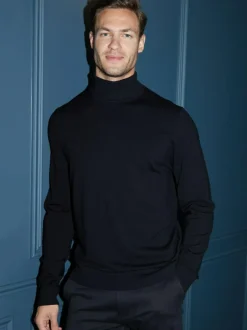 Threadbare Knitted Roll Neck Jumper Black Best