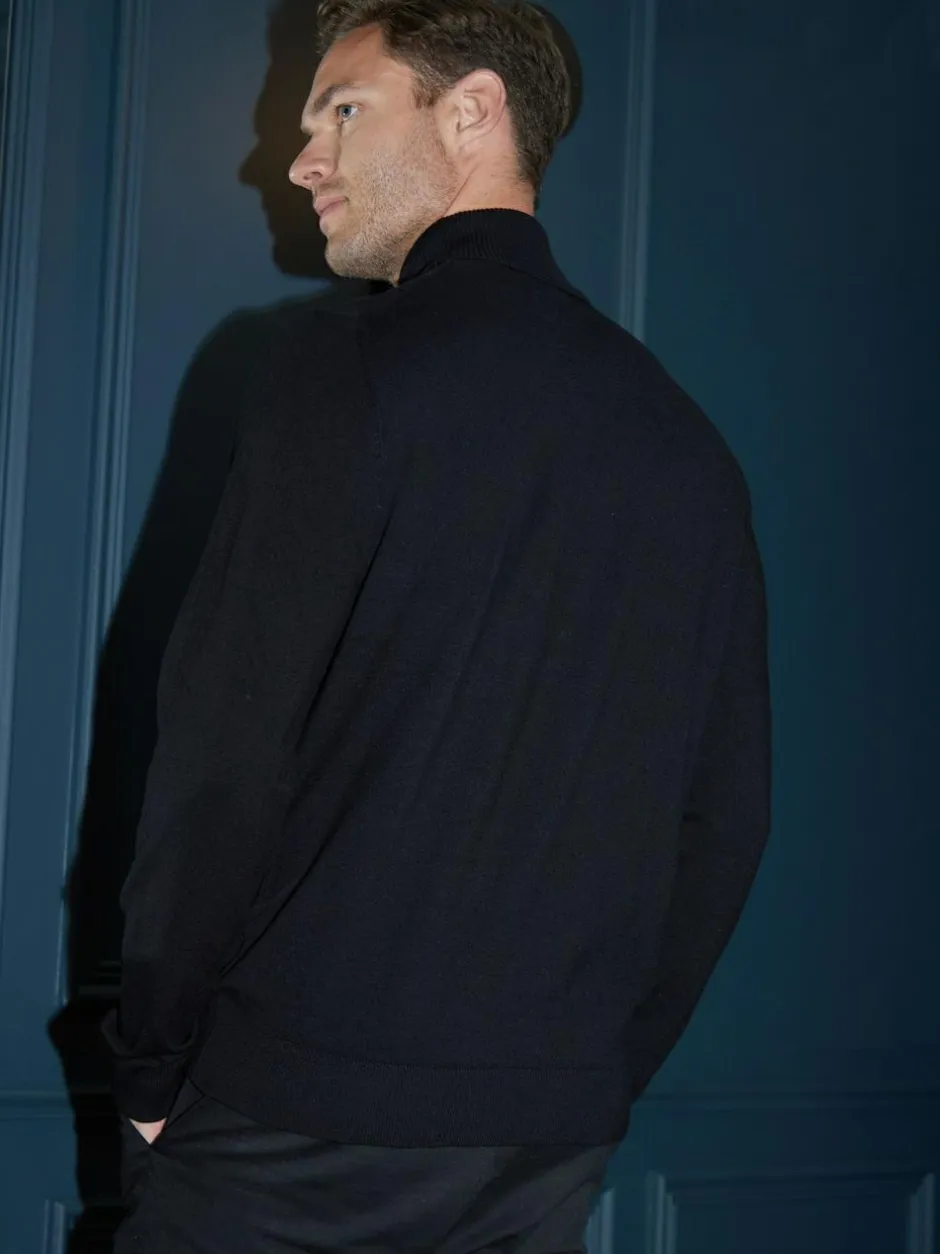 Threadbare Knitted Roll Neck Jumper Black Best