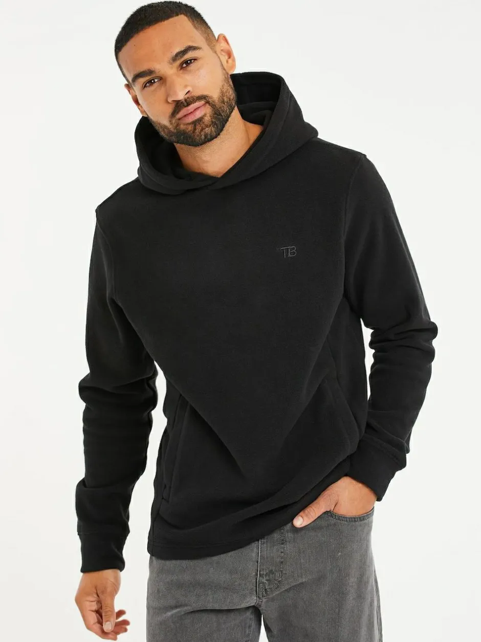 Threadbare Microfleece Overhead Hoodie Black Best