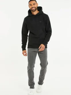 Threadbare Microfleece Overhead Hoodie Black Best