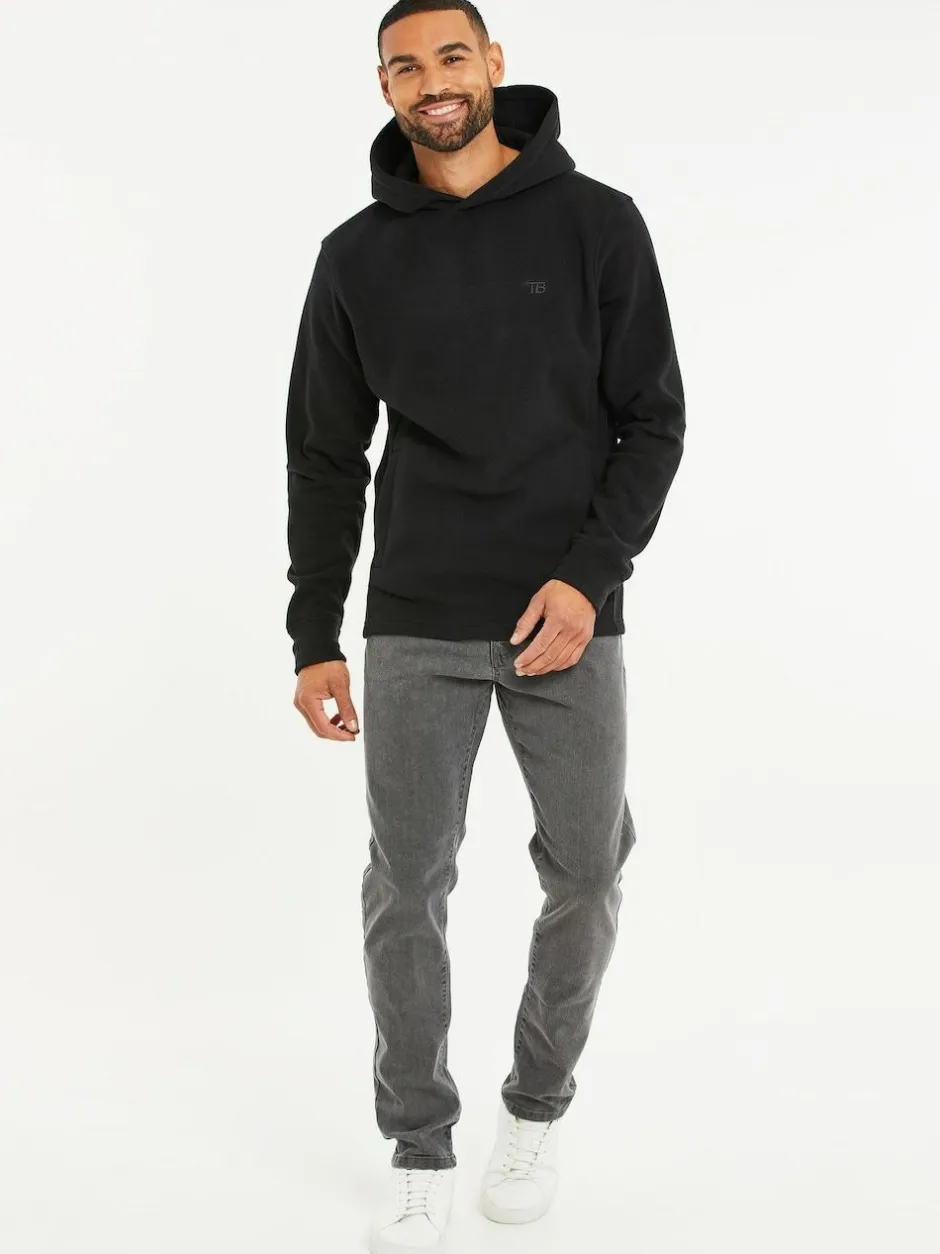 Threadbare Microfleece Overhead Hoodie Black Best
