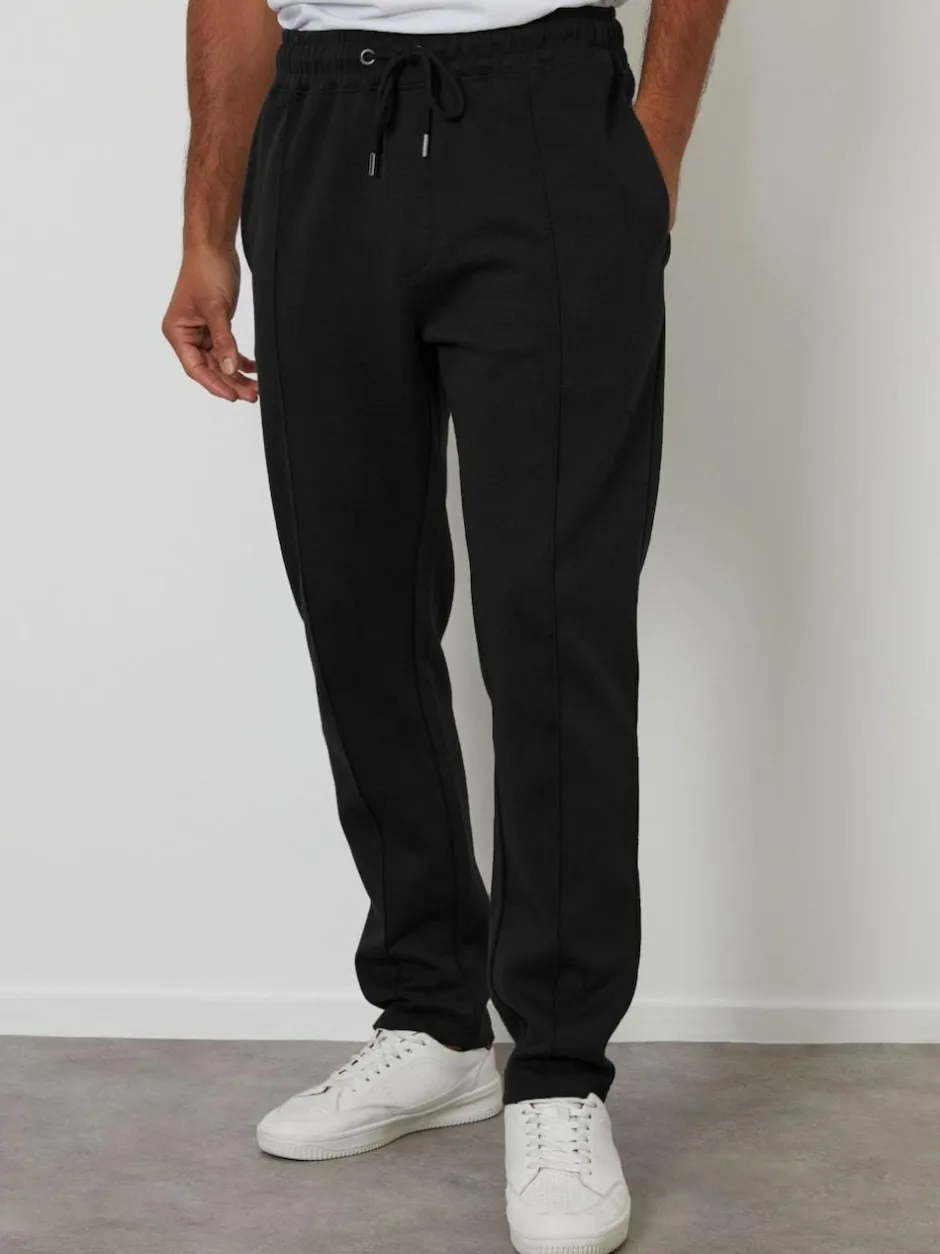 Threadbare Pintuck Pique Joggers Black
