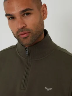Threadbare Quarter Zip Neck Sweatshirts 2 Pack Black Hot