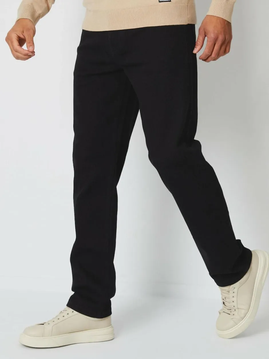 Threadbare Black Straight Fit Jeans With Stretch New
