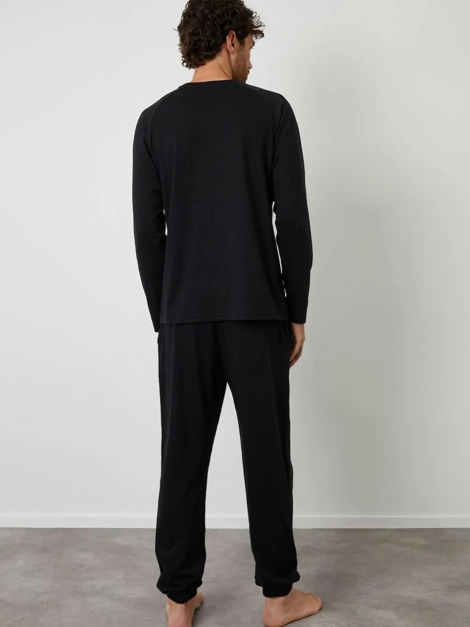 Threadbare Sweatshirts & Joggers Lounge 2 Piece Set Black Discount