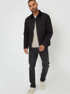 Threadbare Twill Lightweight Jacket Black Outlet
