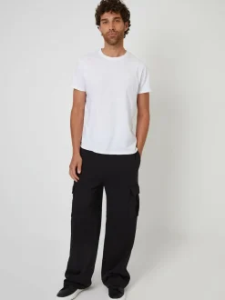 Threadbare Wide Leg Cargo Joggers Black Outlet