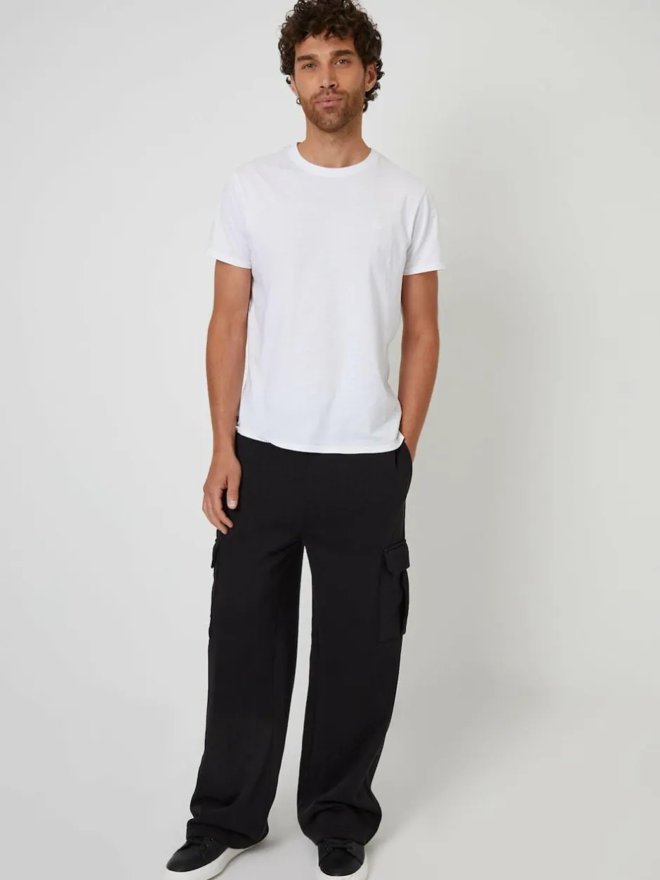Threadbare Wide Leg Cargo Joggers Black Outlet