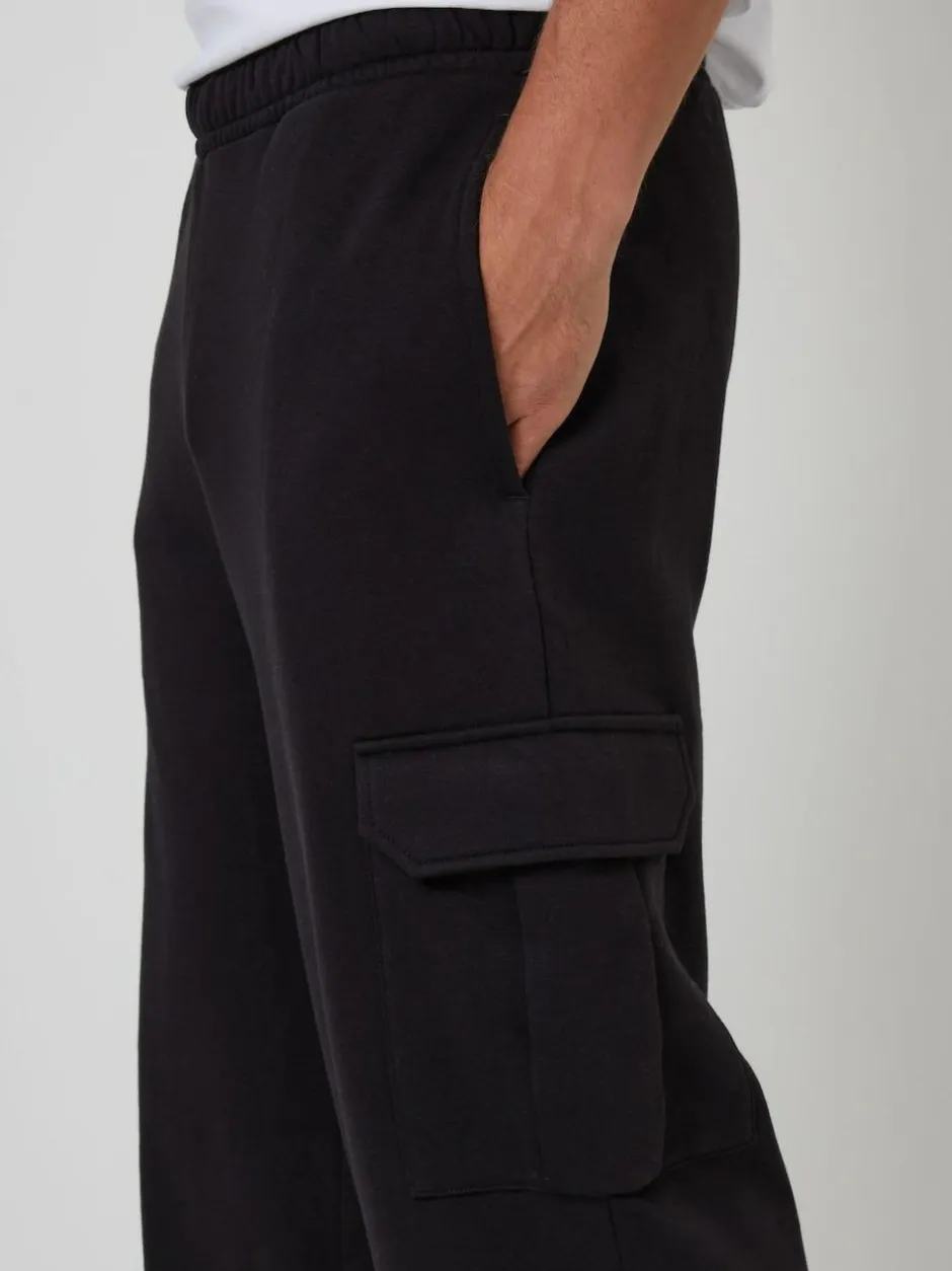 Threadbare Wide Leg Cargo Joggers Black Outlet