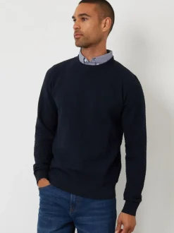 Threadbare Mock Shirt Textured Knitted Jumper Blue New