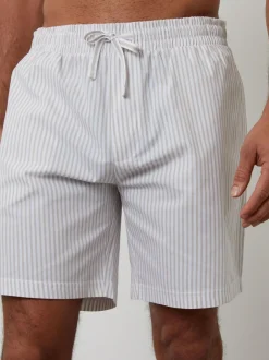 Threadbare Blue Stripe Cotton Poplin Lounge Shorts 3 Pack Outlet
