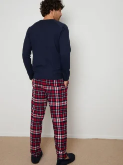 Threadbare Dark Blue Blend Long Sleeve Pyjamas Set Clearance
