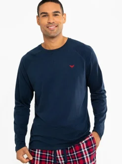 Threadbare Dark Blue Blend Long Sleeve Pyjamas Set Clearance