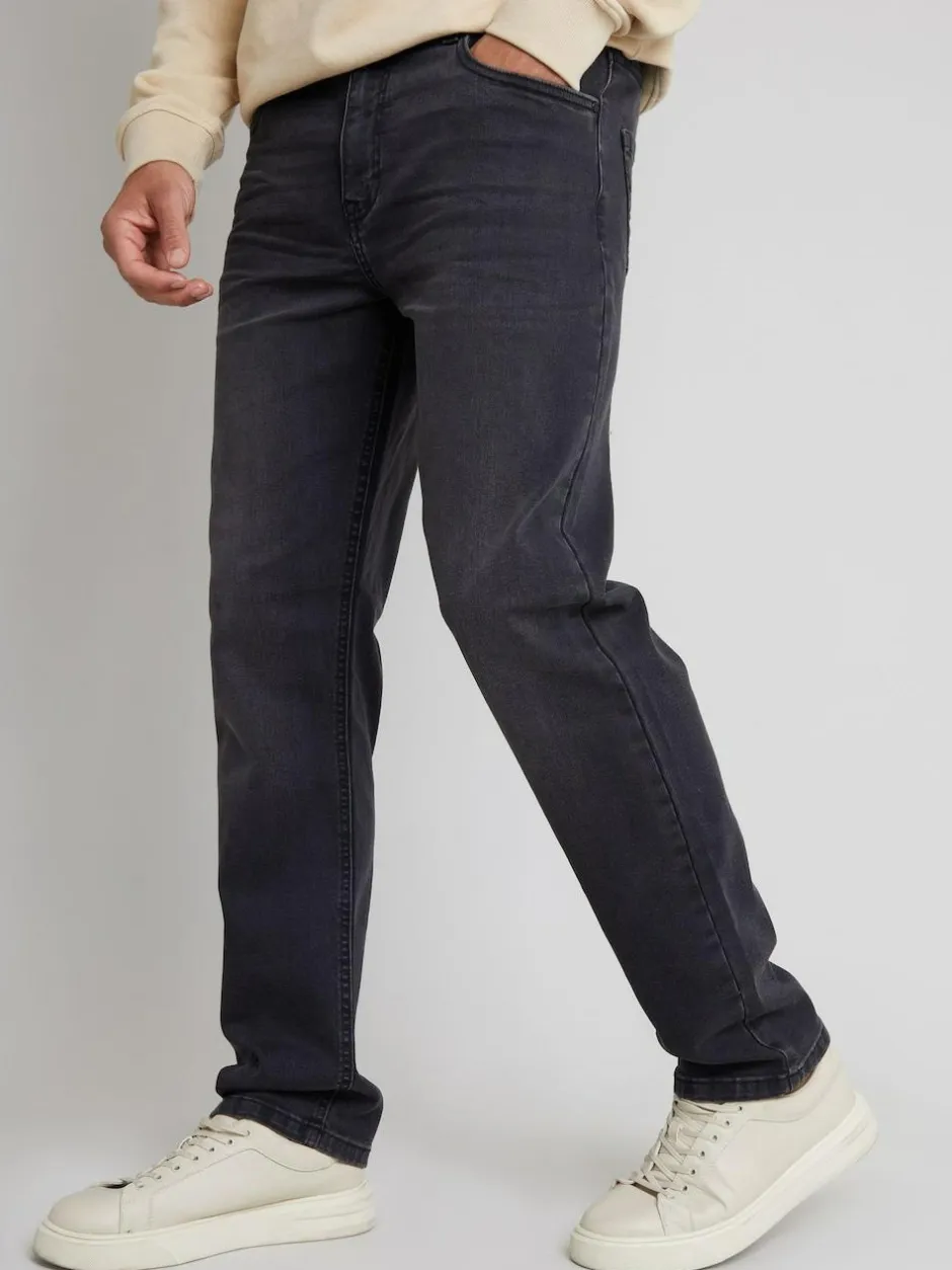 Threadbare Dark Grey Straight Fit Jeans With Stretch Hot