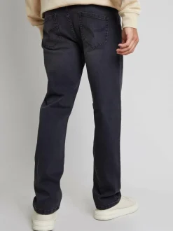 Threadbare Dark Grey Straight Fit Jeans With Stretch Hot