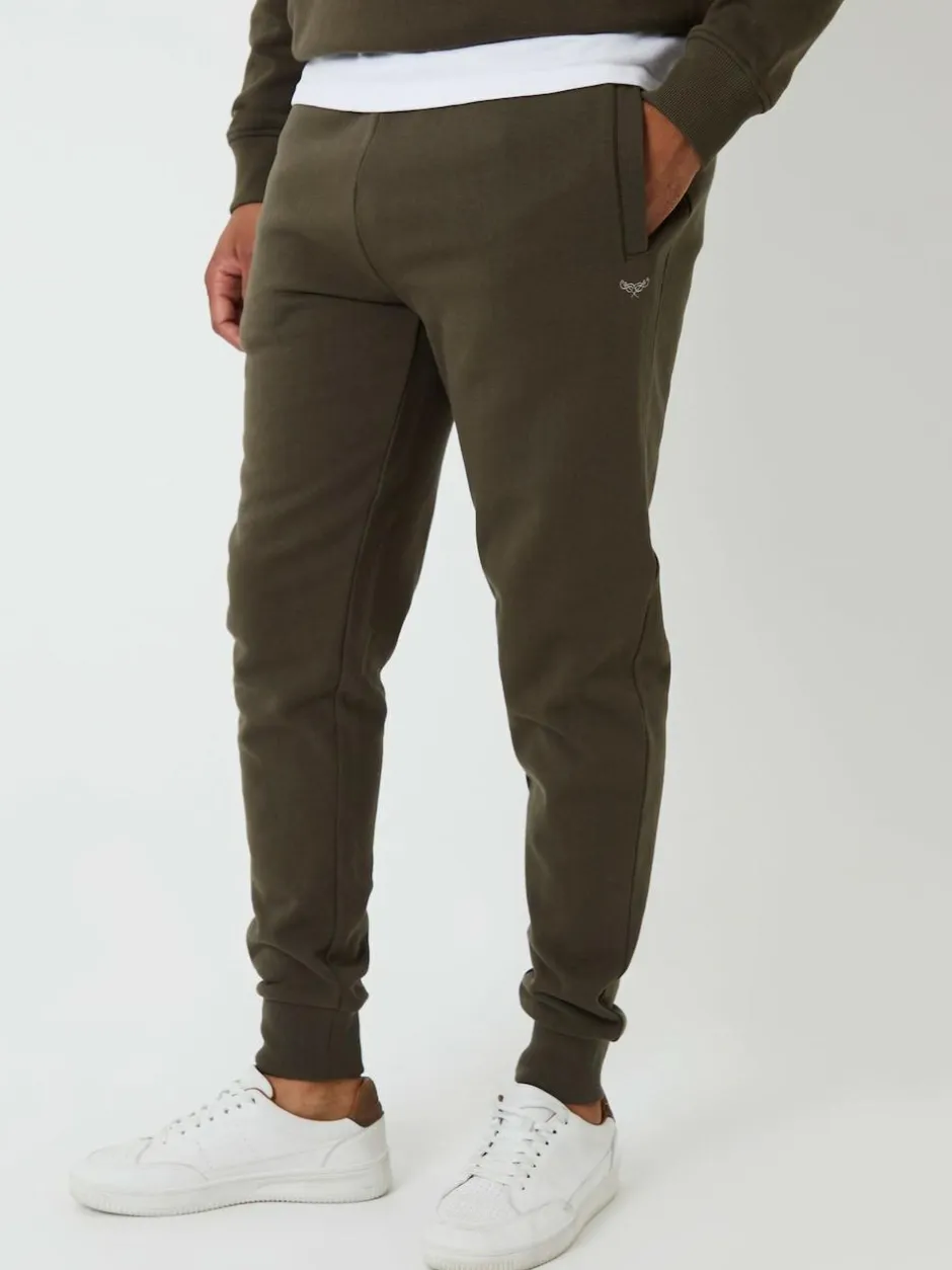 Threadbare Green Cotton Blend Joggers Discount