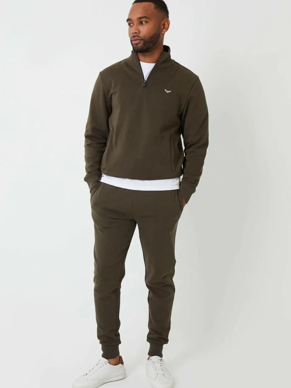 Threadbare Green Cotton Blend Joggers Discount