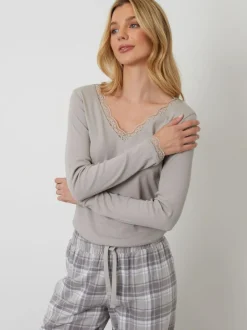 Threadbare Cotton Long Sleeve Pyjamas Set Grey
