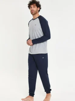 Threadbare Light Blue Blend Long Sleeve Pyjamas Set New