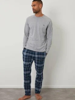 Threadbare Light Grey Blend Long Sleeve Pyjamas Set Hot