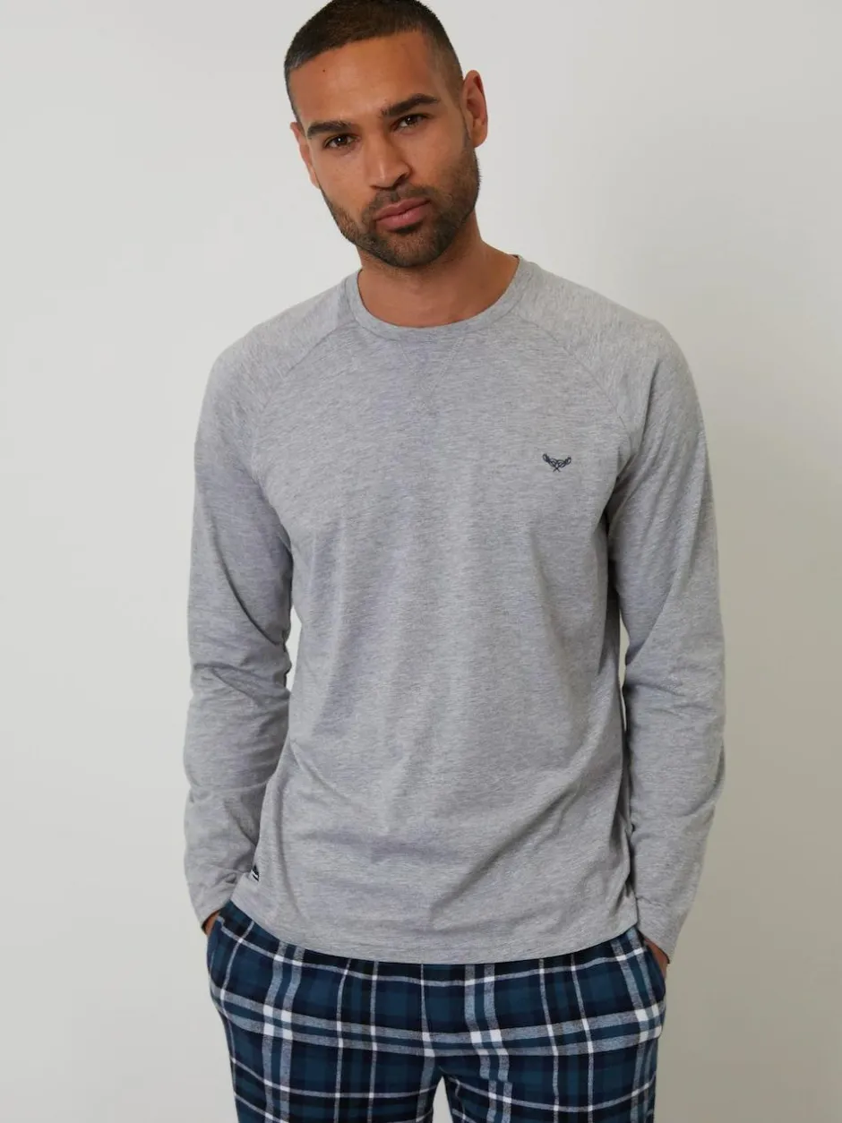 Threadbare Light Grey Blend Long Sleeve Pyjamas Set Hot
