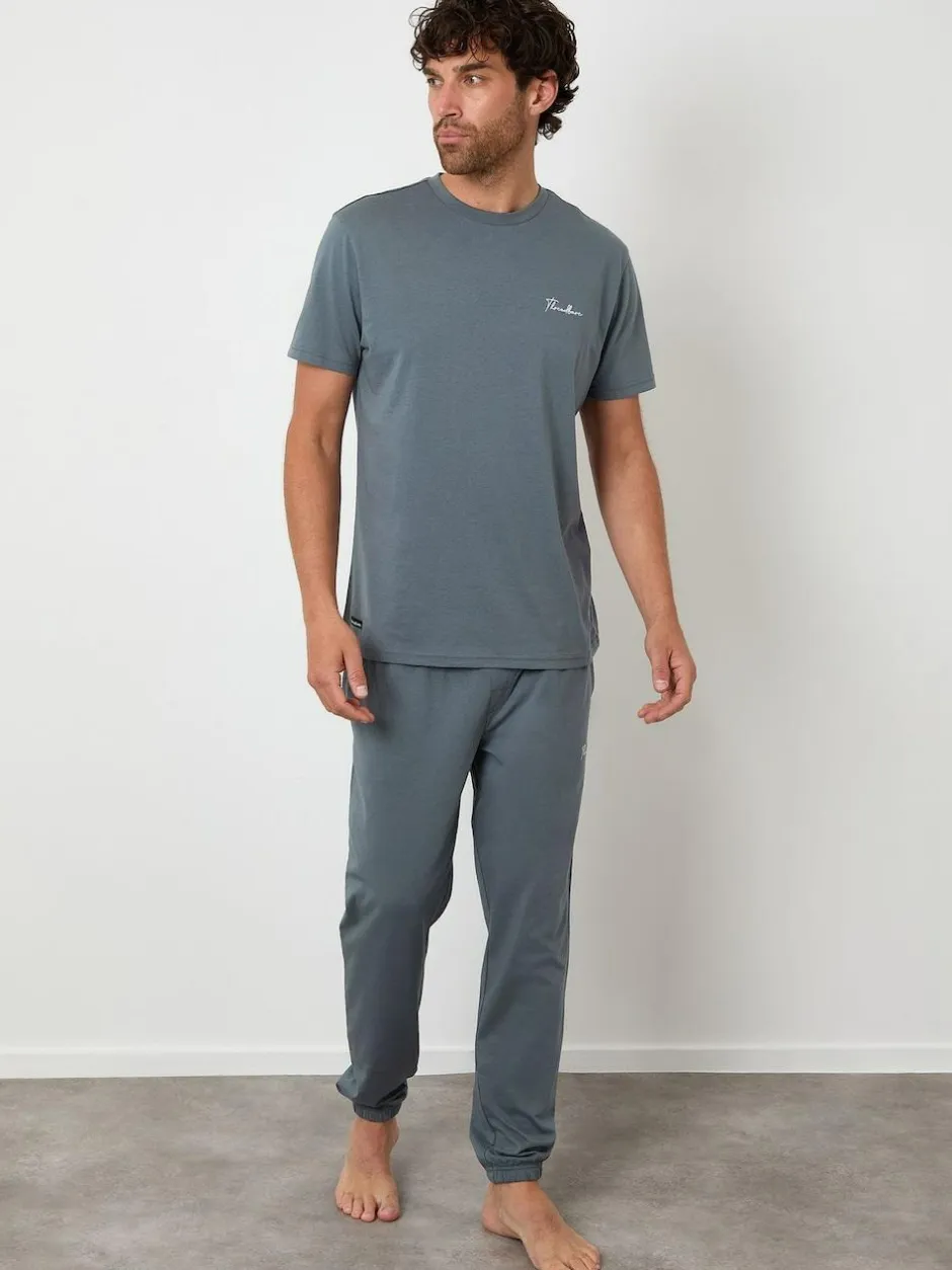 Threadbare Light Grey Pyjamas Set Outlet