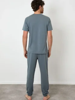 Threadbare Light Grey Pyjamas Set Outlet