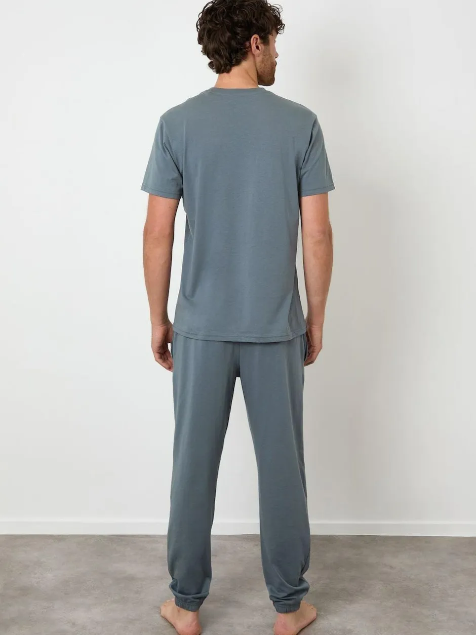 Threadbare Light Grey Pyjamas Set Outlet