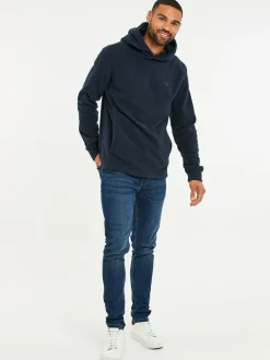 Threadbare Microfleece Overhead Hoodie Navy