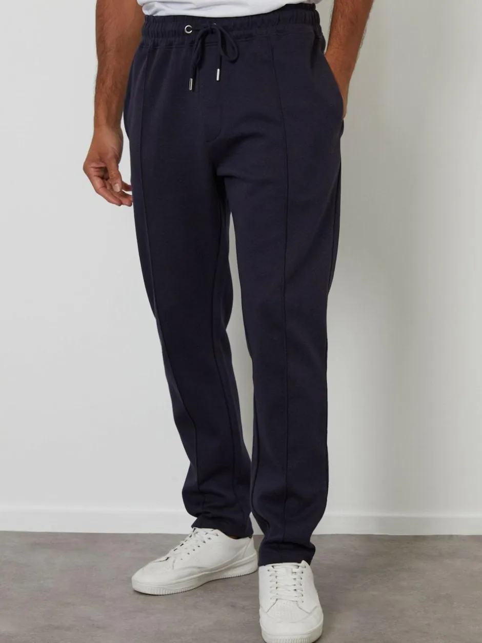 Threadbare Pintuck Pique Joggers Navy Discount