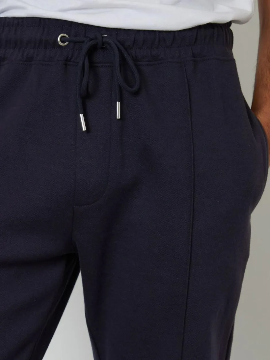 Threadbare Pintuck Pique Joggers Navy Discount