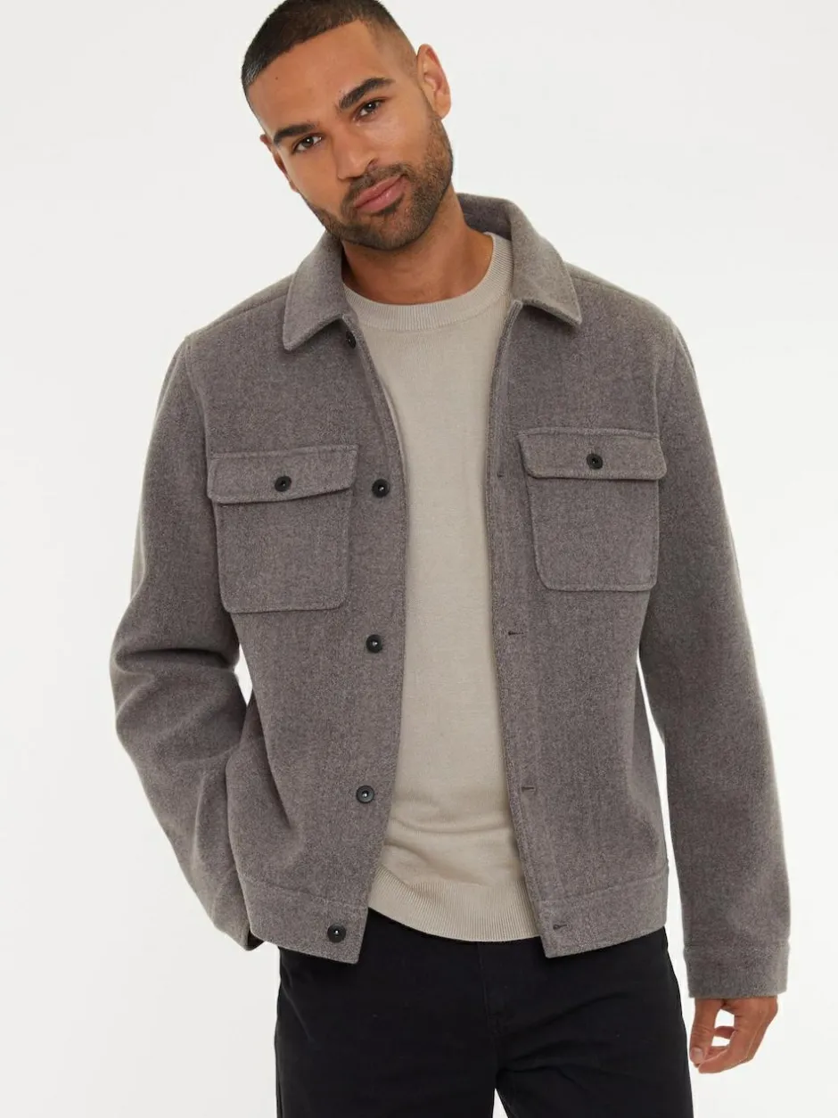 Threadbare Brushed Button Up Shacket Neutral Sale