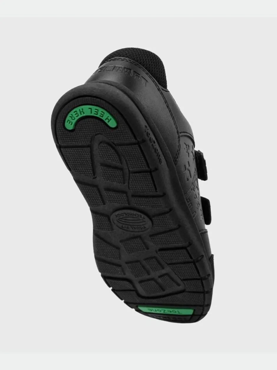 Toezone Boys Minecraft Rip Tape School Black Shoes Clearance