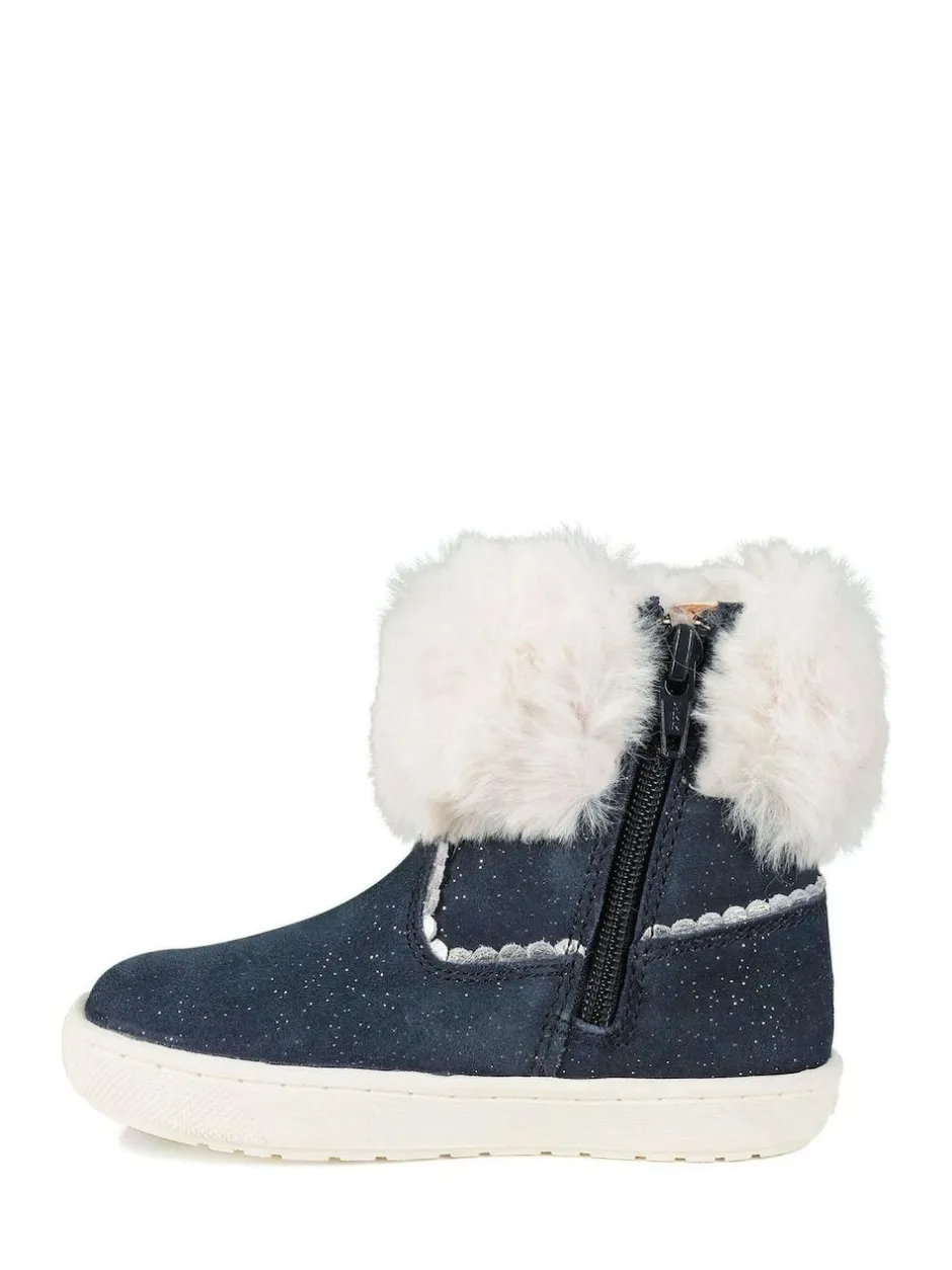 Toezone Girls Faith Suede Leather Faux Fur Zip Boots Freya Discount