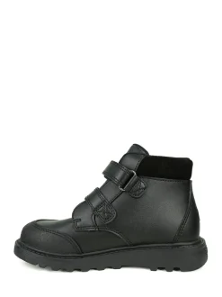 Toezone Levi Boys Rip Tape Black Ankle Boots with Toe Bumper Sale