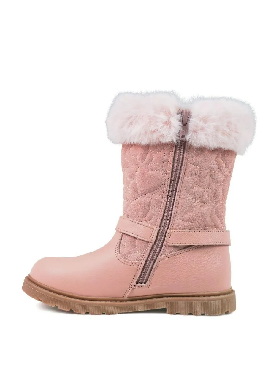 Toezone Lumi Faux Fur Zip Heart Buckle Boots Best