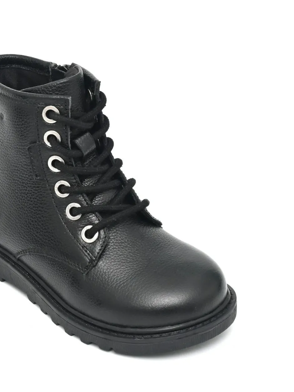Toezone Storm Boys Leather Ortholite Ankle Black Boots Hot