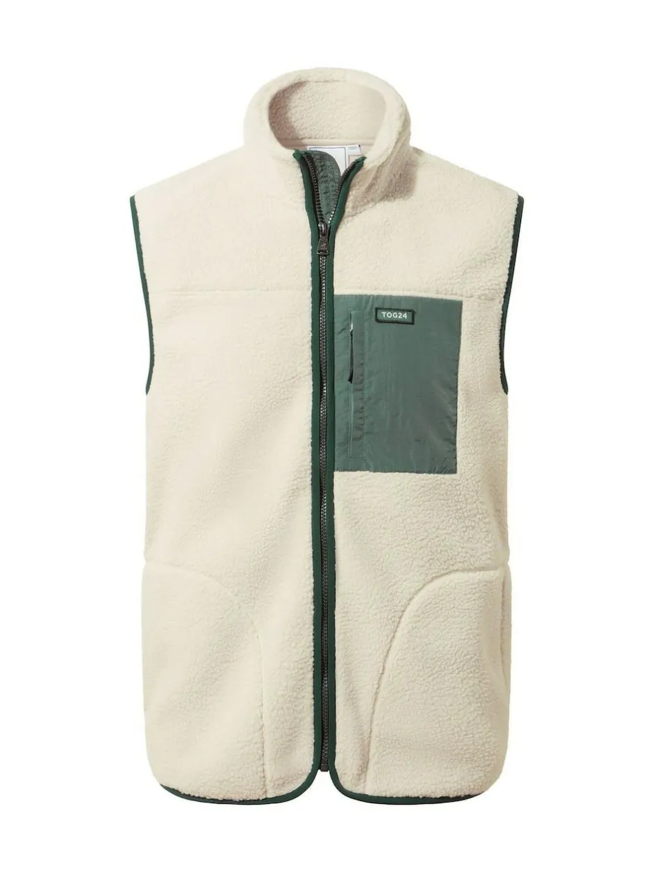 Tog 24 Mens Evan Sherpa Gilet Cream New