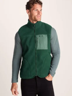 Tog 24 Mens Evan Sherpa Gilet Green New