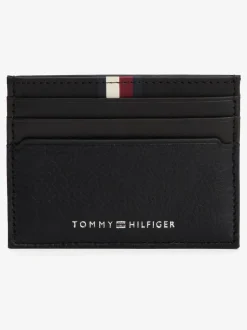Tommy Hilfiger Black Business Corporate Leather Card Holder Sale