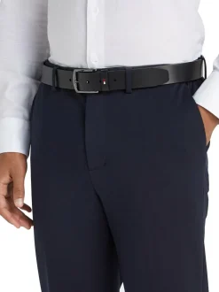 Tommy Hilfiger Black Denton Leather Belt Clearance