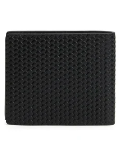 Tommy Hilfiger Black Woven Leather Wallet