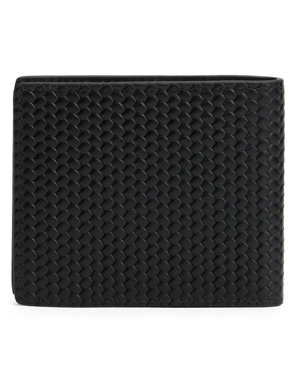 Tommy Hilfiger Black Woven Leather Wallet
