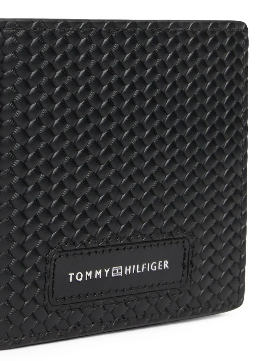 Tommy Hilfiger Black Woven Leather Wallet