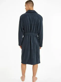 Tommy Hilfiger Blue 100% Cotton Icon Bathrobe